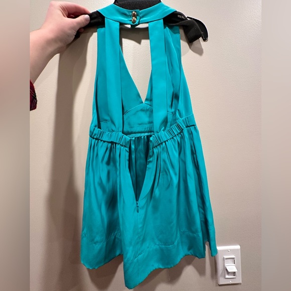 Amanda Uprichard teal silk shirt - Picture 3 of 3